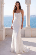 Sparkly Ivory Mermaid Maxi Wedding Dress