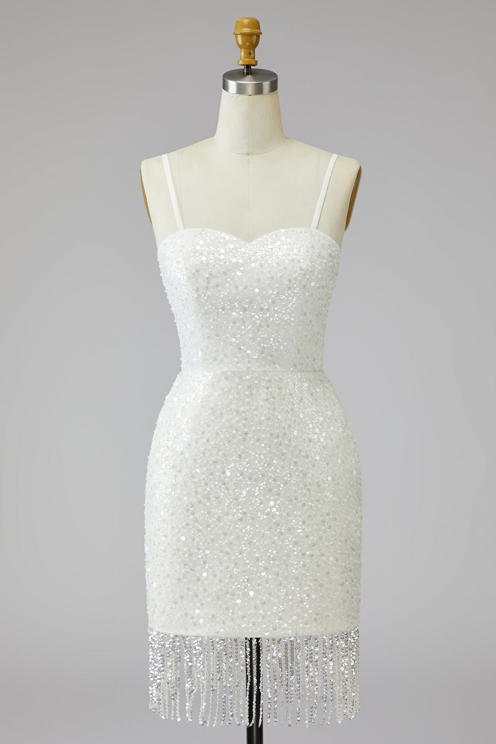 Sparkly Strapless Ivory Mini Boho Wedding Dress