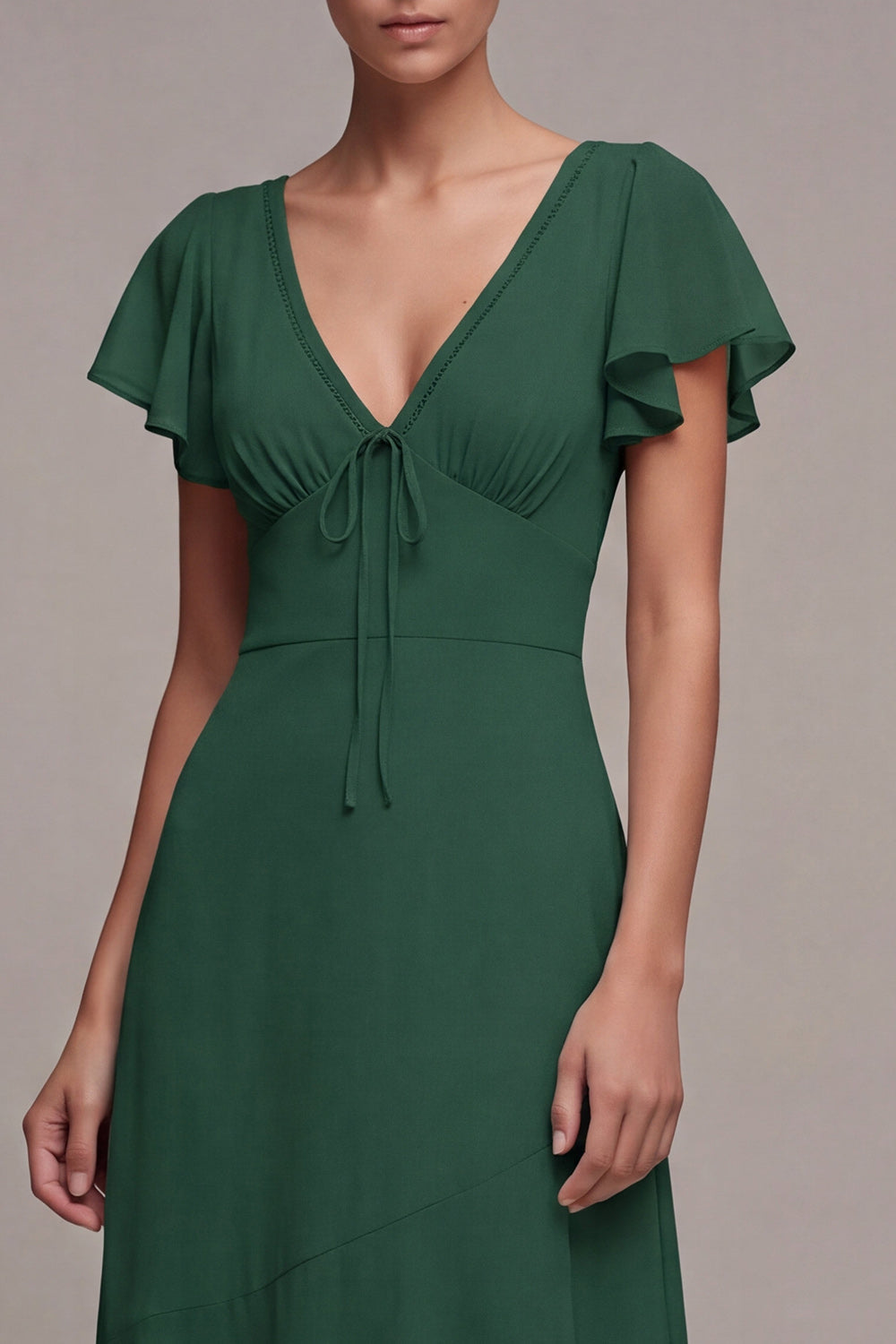Dark Green A Line High Low Maxi Formal Dress