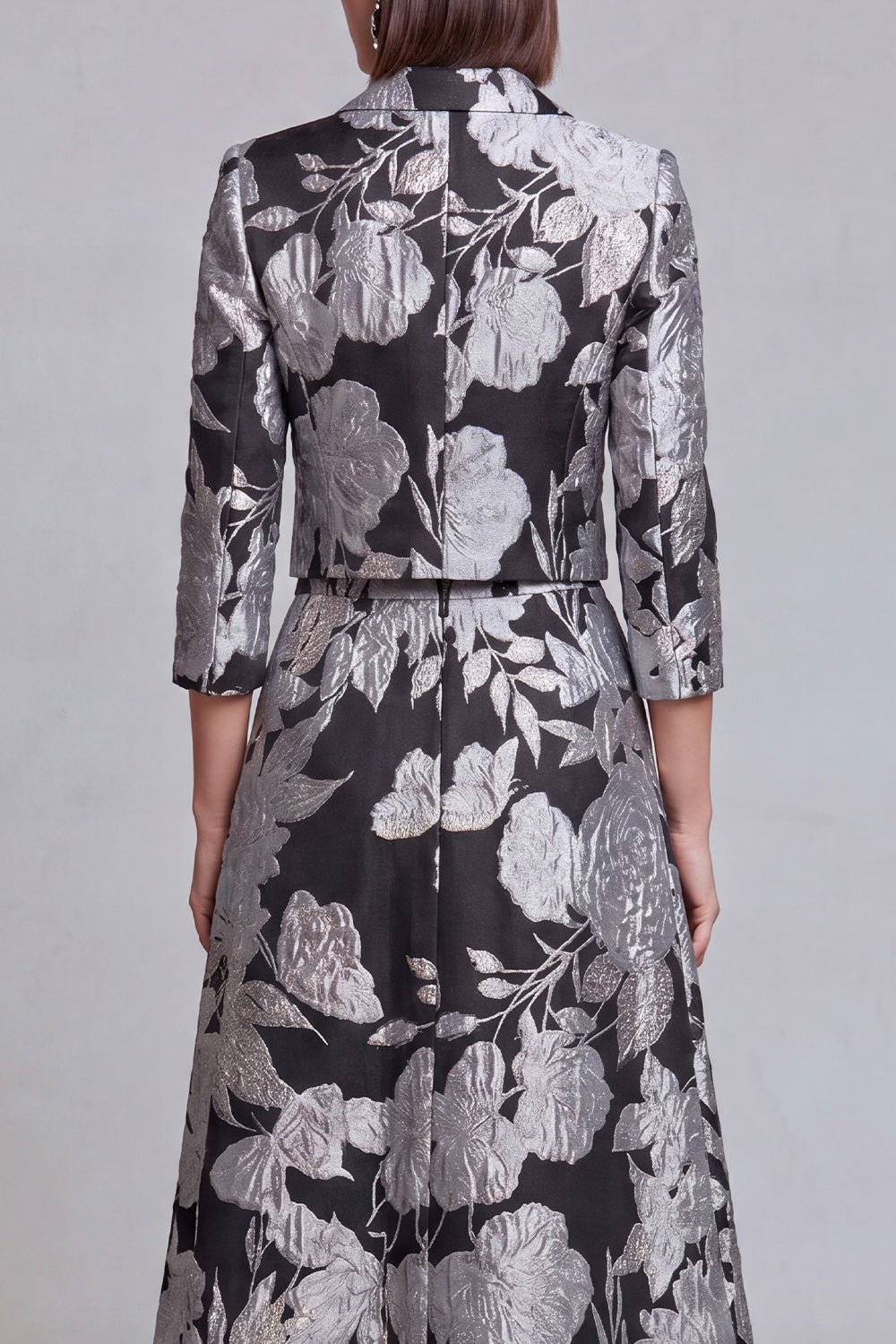 Sage Green Notched Lapel Jacquard 2-Piece Women Suits