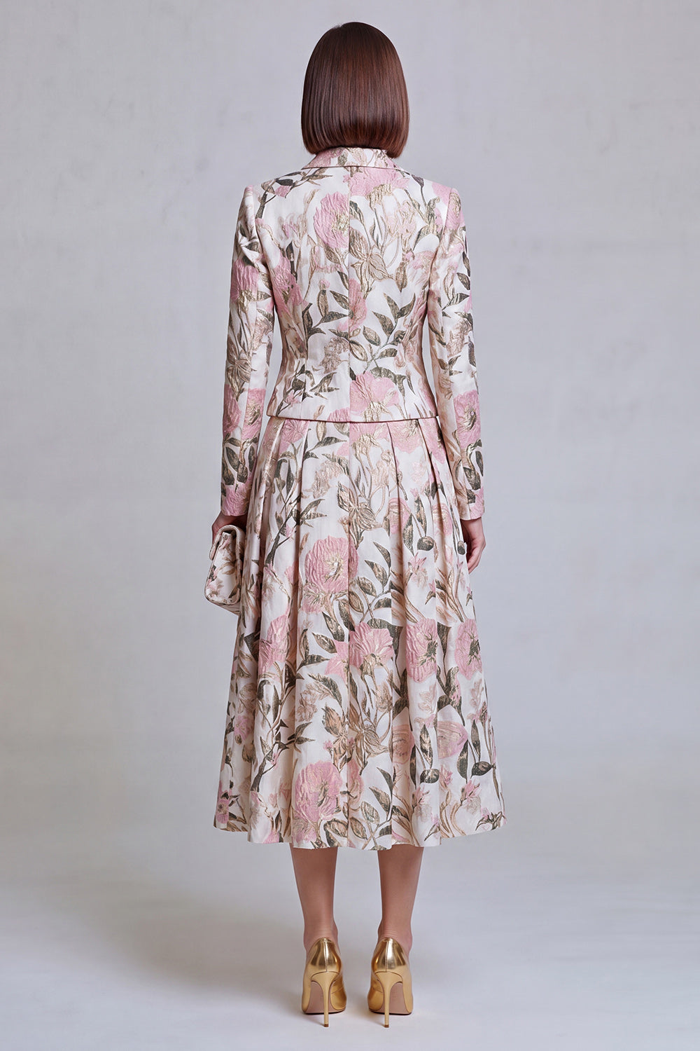 Ivory Yellow Flower Peak Lapel 2-Piece Women Suits