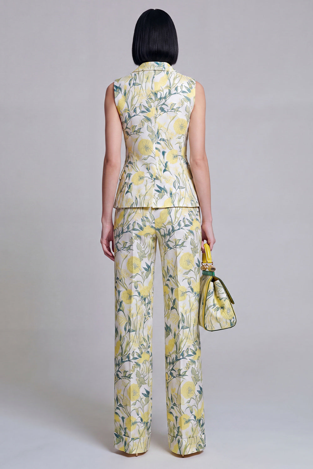 Grey Blue Flower Peak Lapel 2-Piece Women Suits