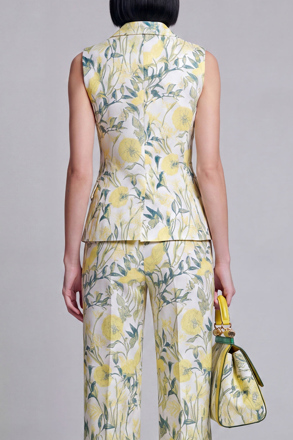 Grey Blue Flower Peak Lapel 2-Piece Women Suits