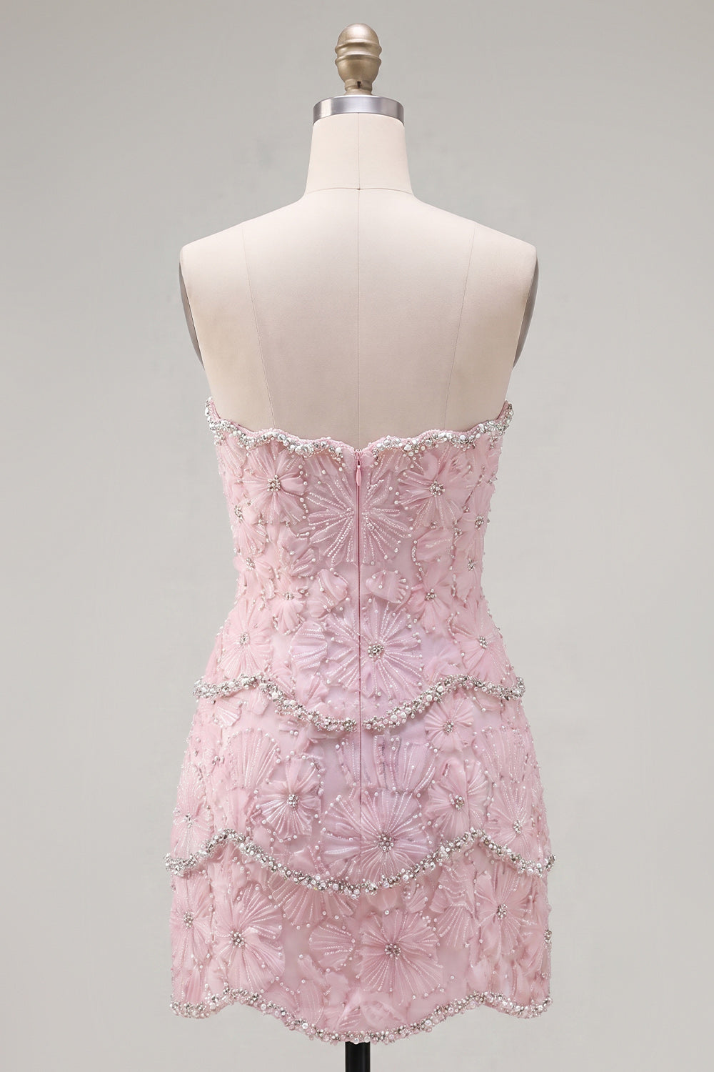Pink Bodycon Sweetheart Homecoming Dress with Beading