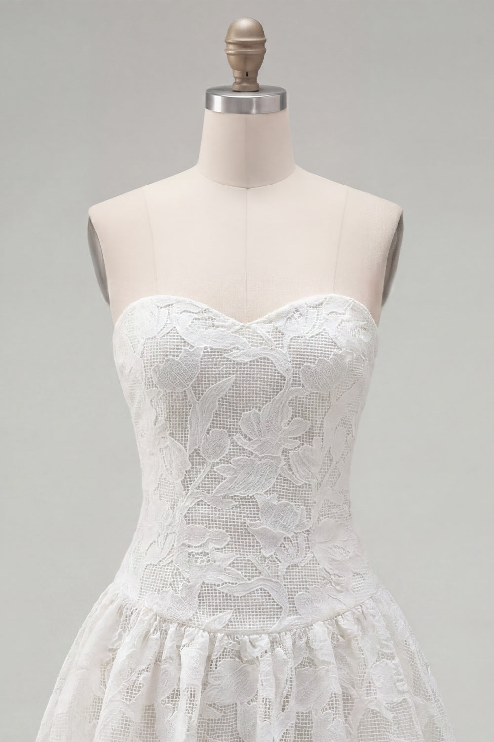 Sweetheart A-Line White Floral Homecoming Dress
