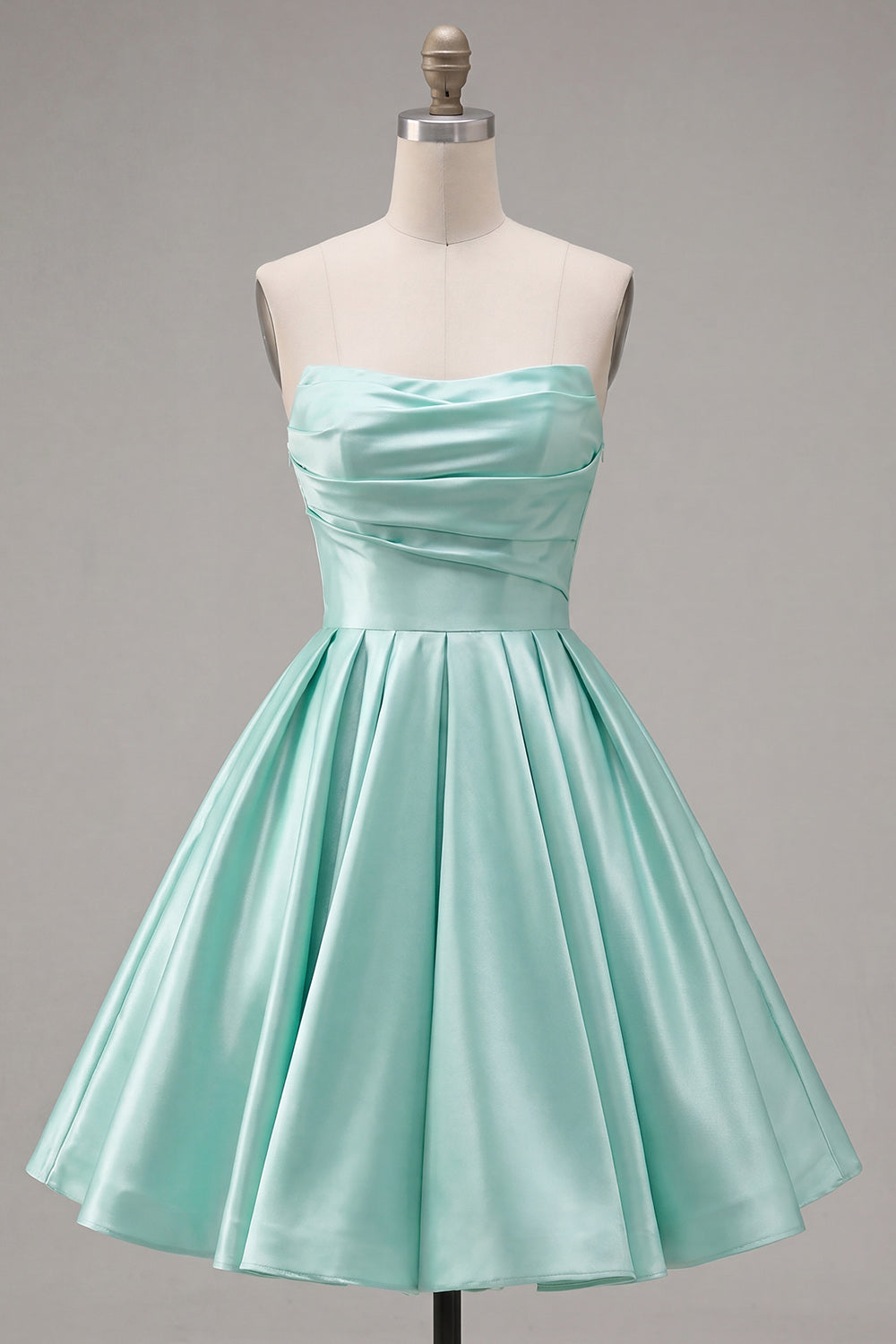 Strapless A Line Navy Mini 80s Homecoming Dress
