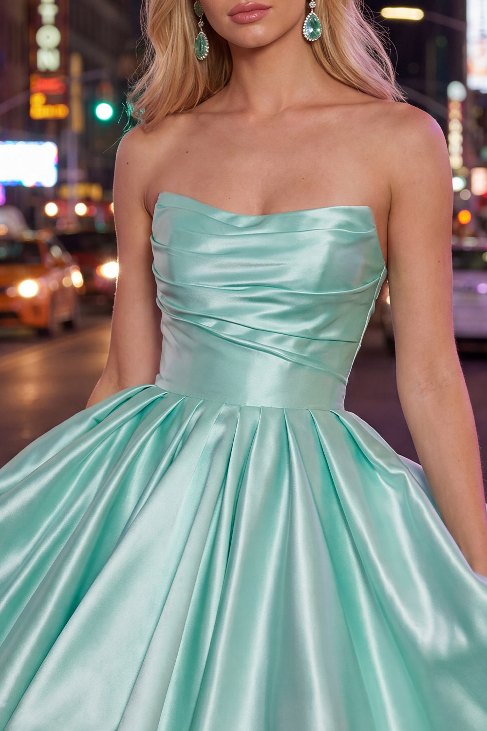 Strapless A Line Navy Mini 80s Homecoming Dress