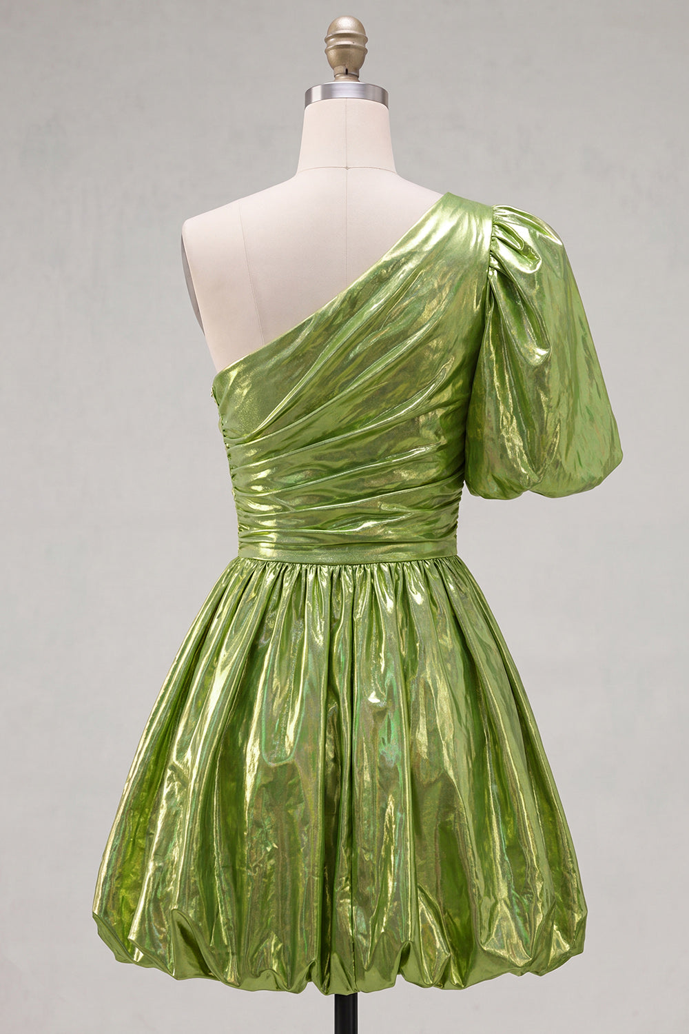 Royal Blue One Shoulder A Line Metallic 80s Homecoming Dress With Pockets
