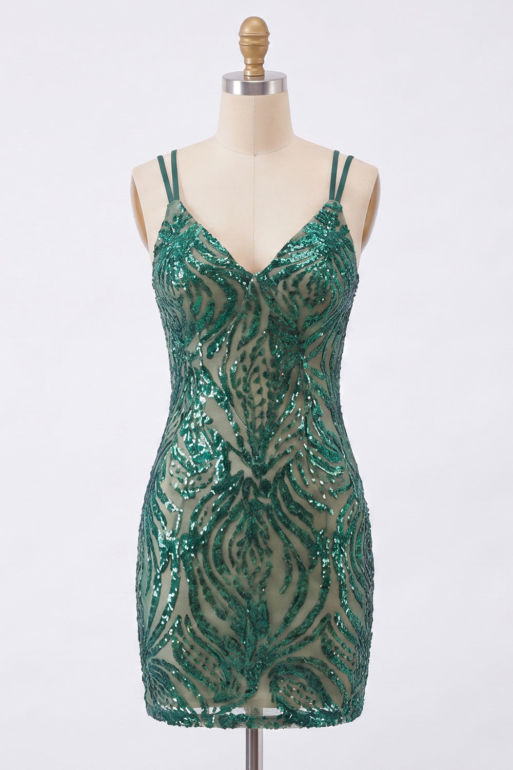 Sparkly Dark Green Bodycon Sequin Homecoming Dress