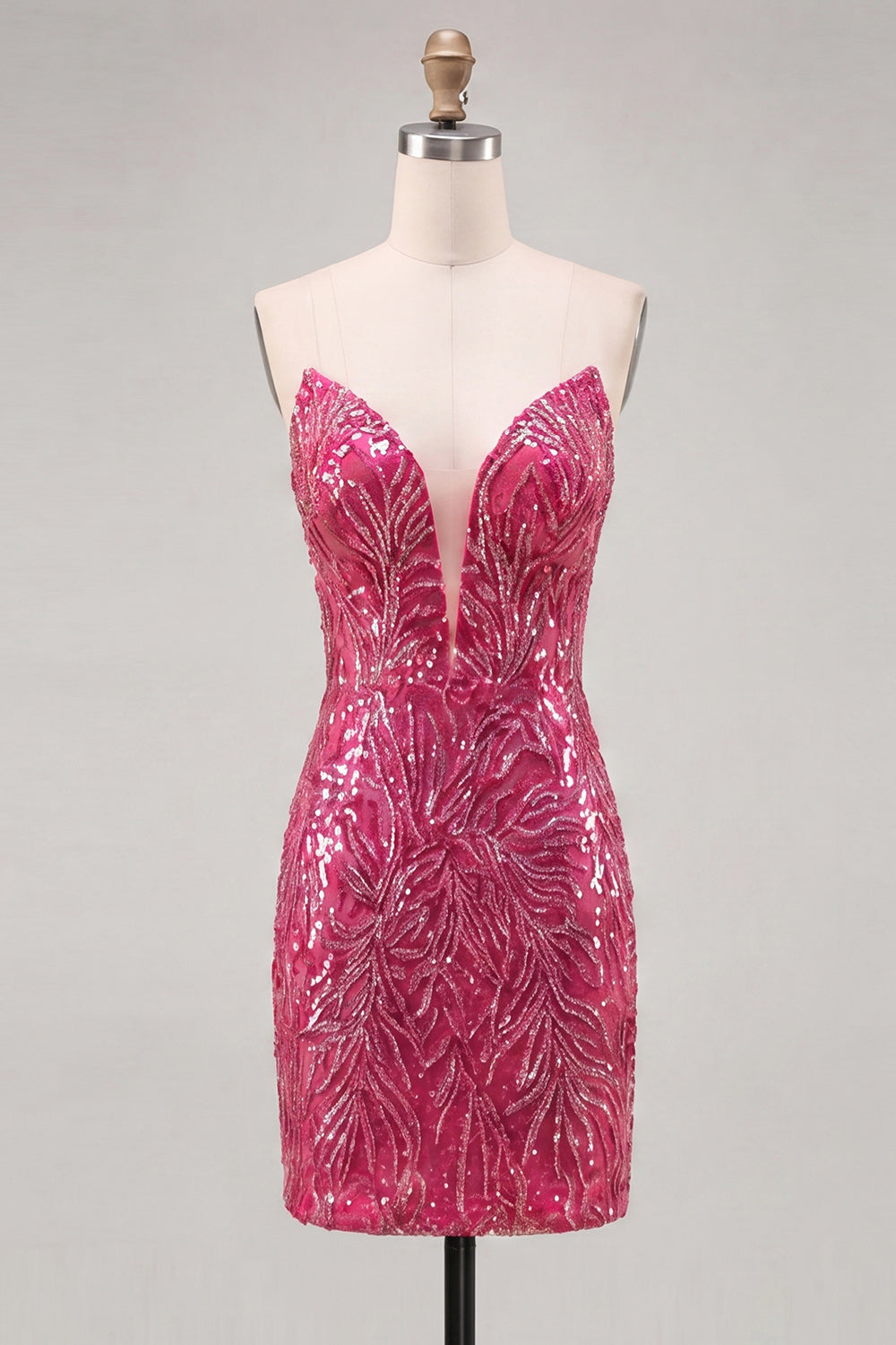 Sparkly Dark Green Strapless Bodycon Homecoming Dress