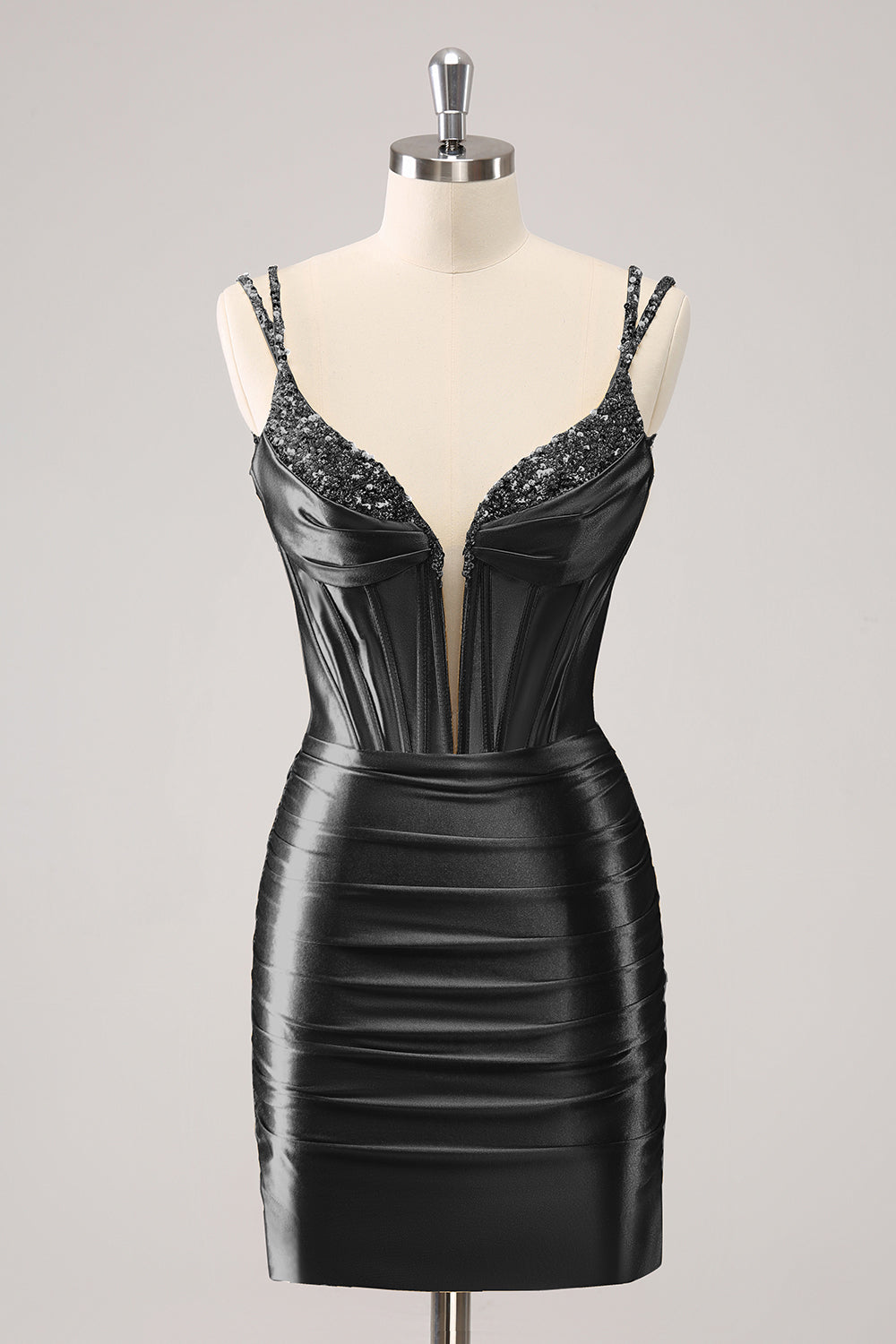 Golden Corset Bodycon Mini Dress with Sequins