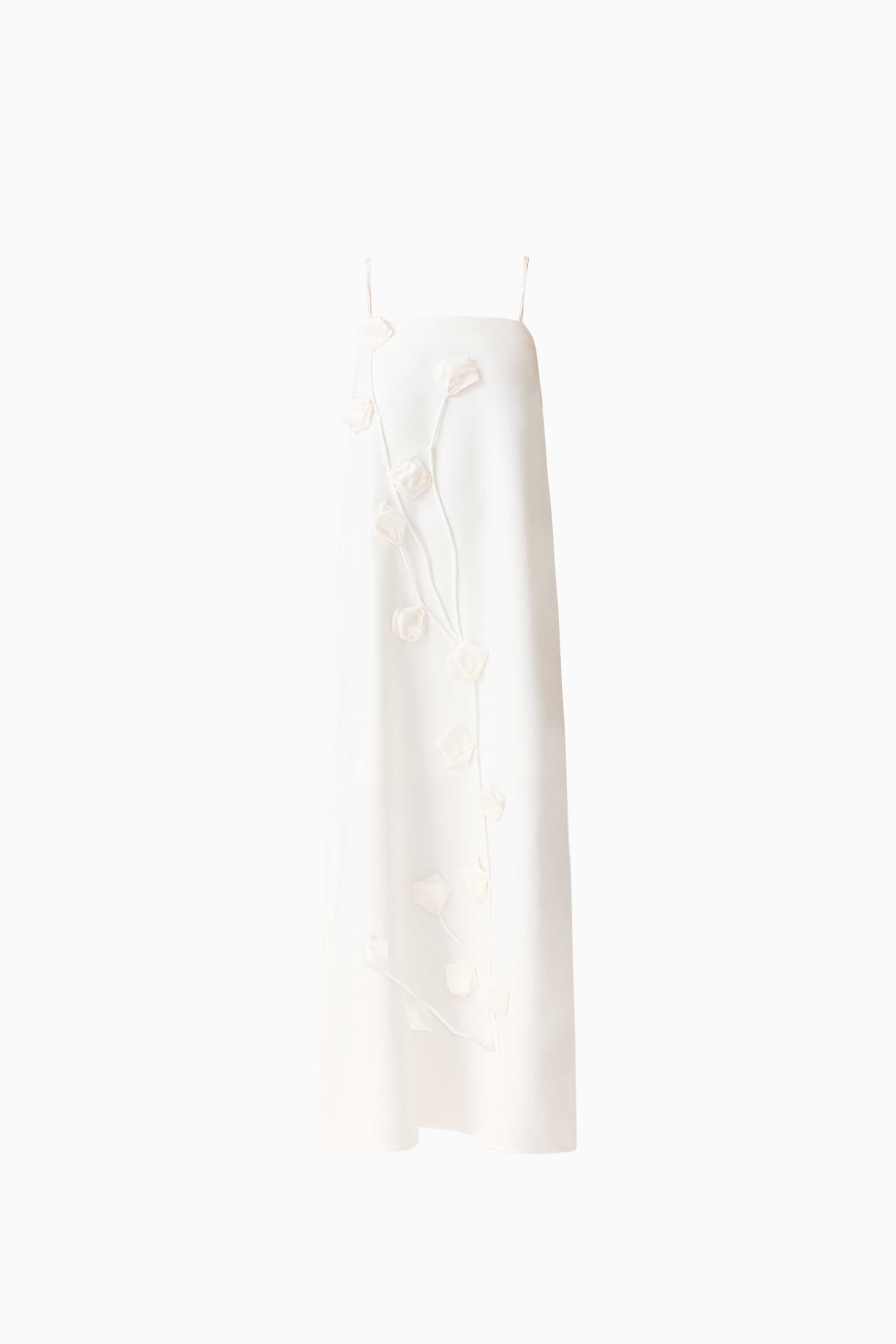 Nolana Floral Applique Gown in White