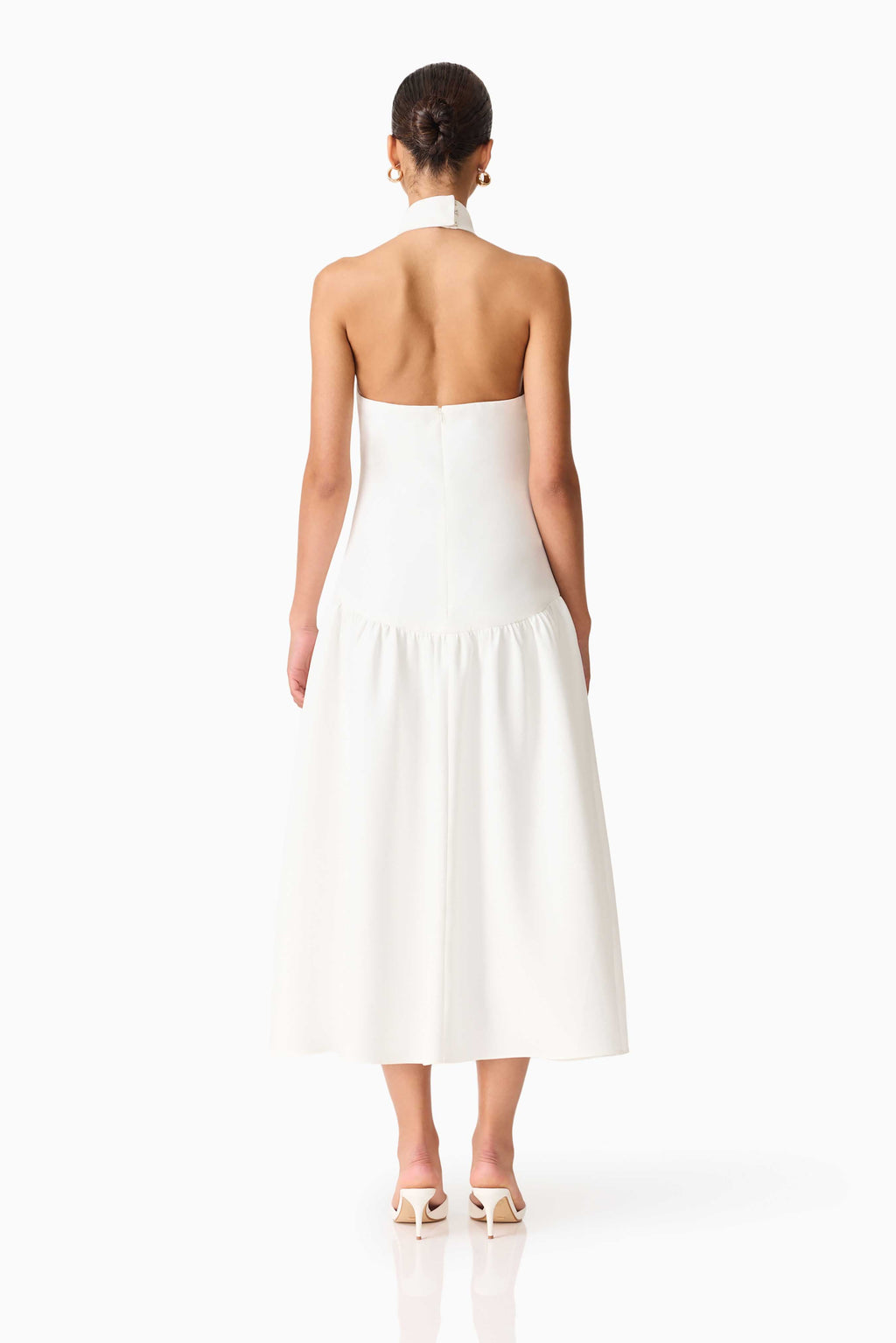 Nolana Halter Midi Dress in White
