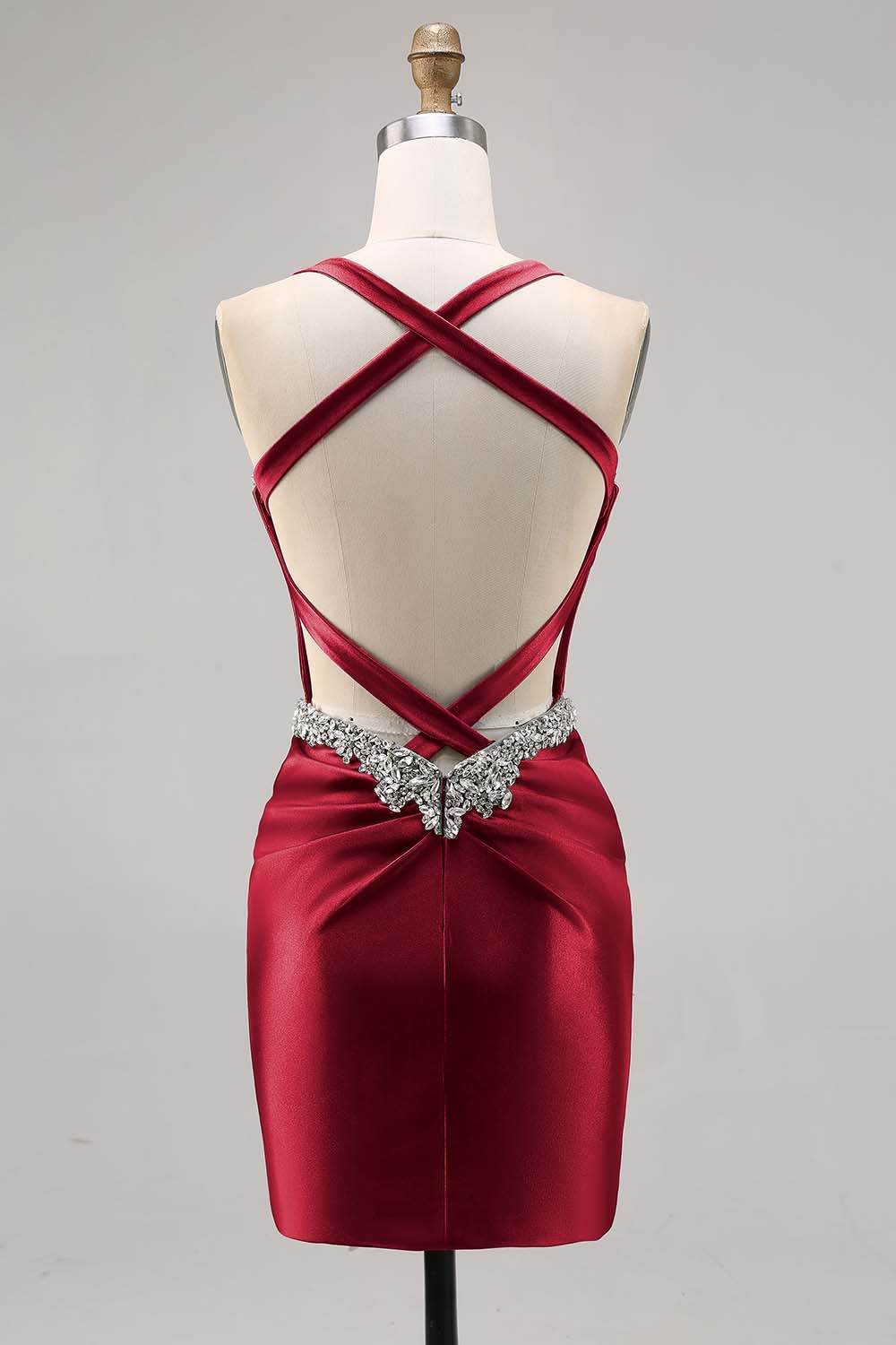 Beaded Corset Dark Green Homecoming Dress