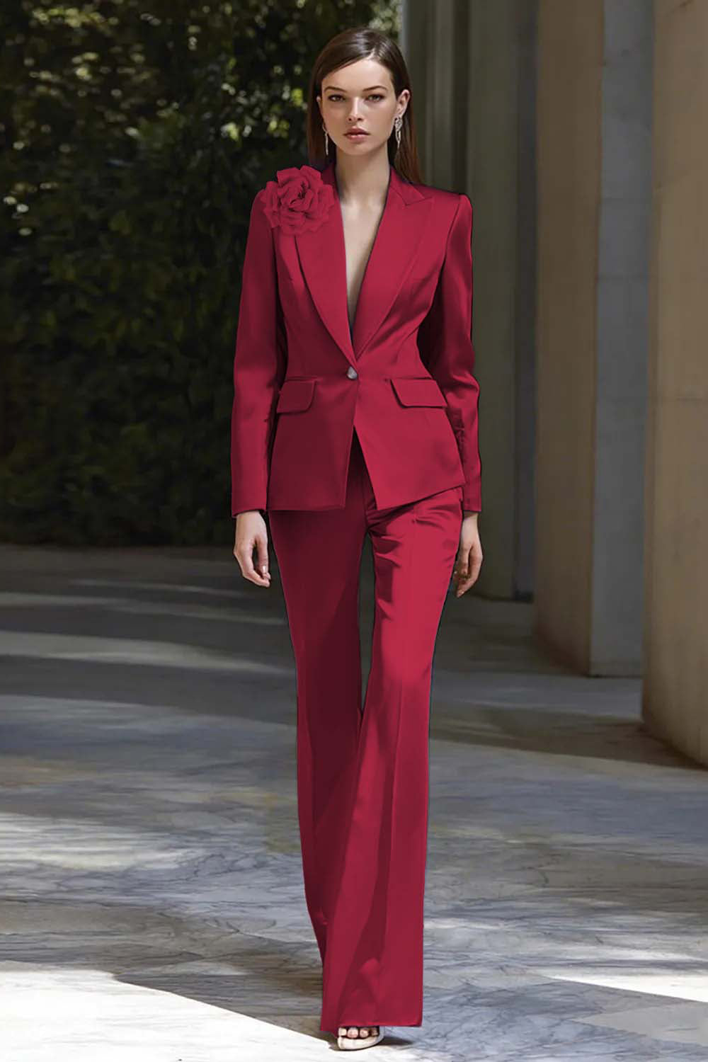 Lilac 2-Piece Peak Lapel Business Suit(Flower accessory not included.)