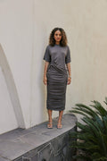 CURAAE Esme Short Sleeves Crew Rib T-Shirt in Grey