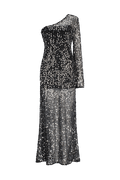 CURAAE Amelia Sequin Maxi Dress in Black
