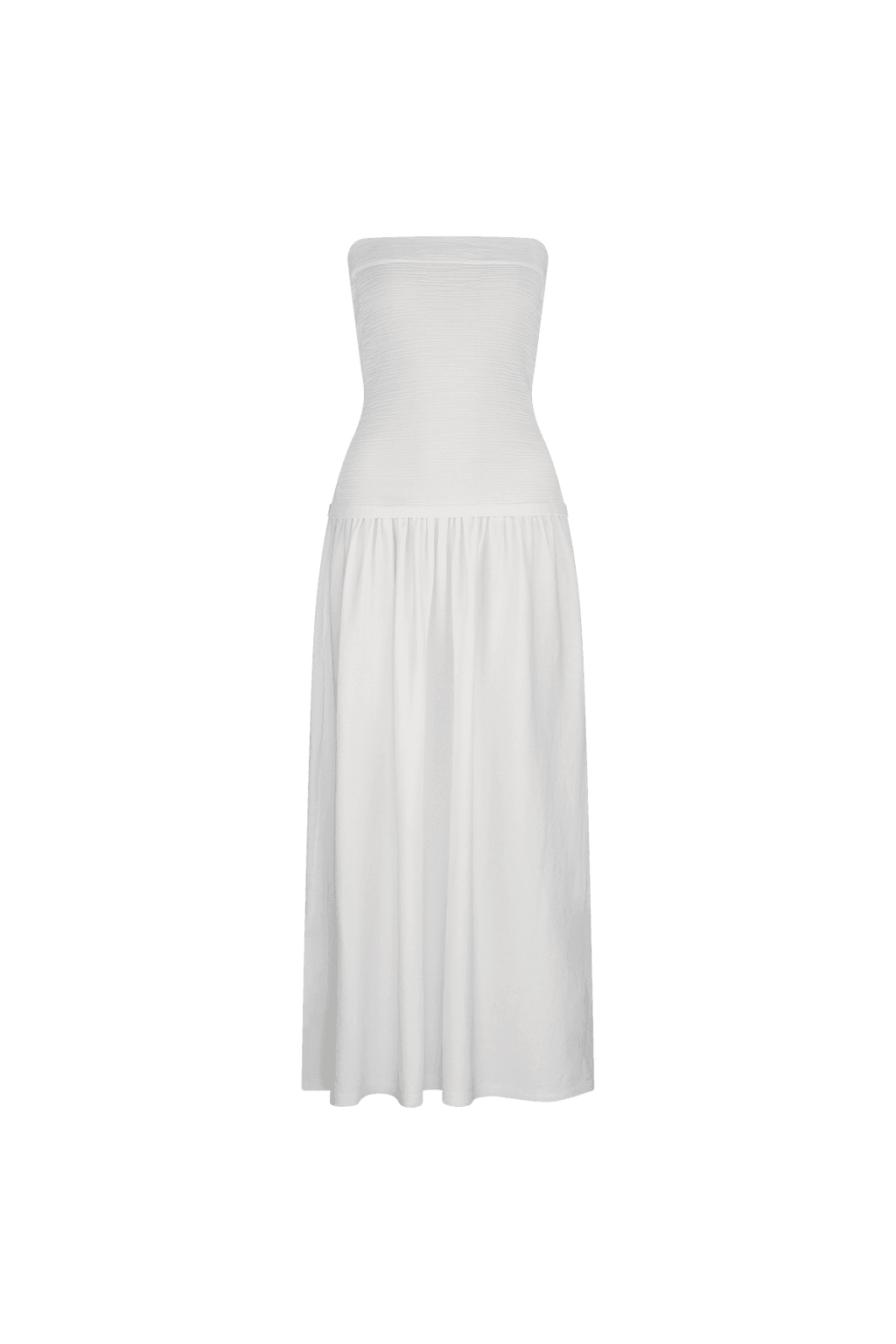 CURAAE Lex Strapless Maxi Dress in White