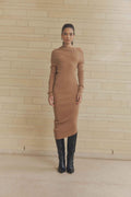 CURAAE Edin Knit Midi Dress In Brown