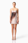 CURAAE Oriellie Sleeveless Mini Dress in Brown