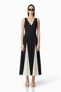 CURAAE Vera Midi Dress In Black & White