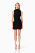 CURAAE Amyra Textured Stretch Mini Dress In Black