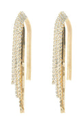 Golden Beaded Prom Earrings