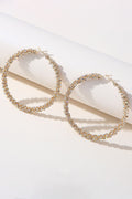 Golden Rhinestones Round Earrings