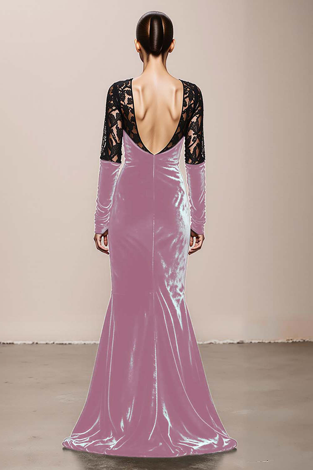 Mermaid Velvet Deep V-Neck Dark Green Evening Dress