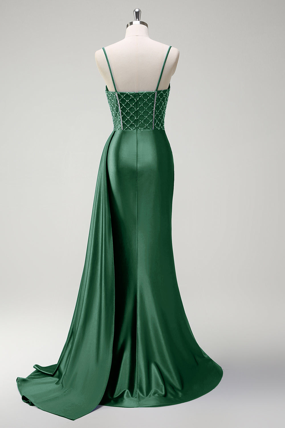 Royal Blue Mermaid Beaded Corset Prom Dress with Sash