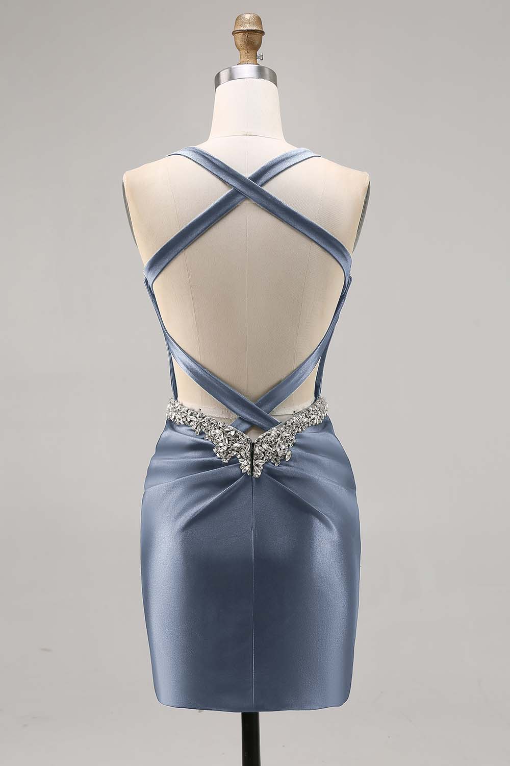 Beaded Corset Dark Green Homecoming Dress