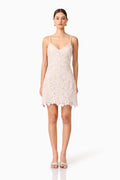 Jasmine Crochet Mini Dress in Purple & Beige