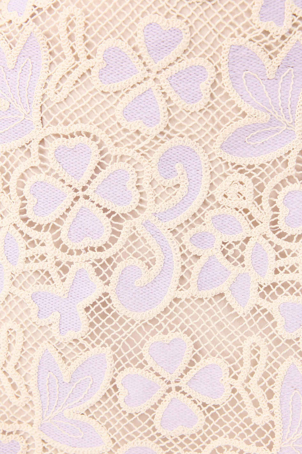 Jasmine Crochet Mini Dress in Purple & Beige