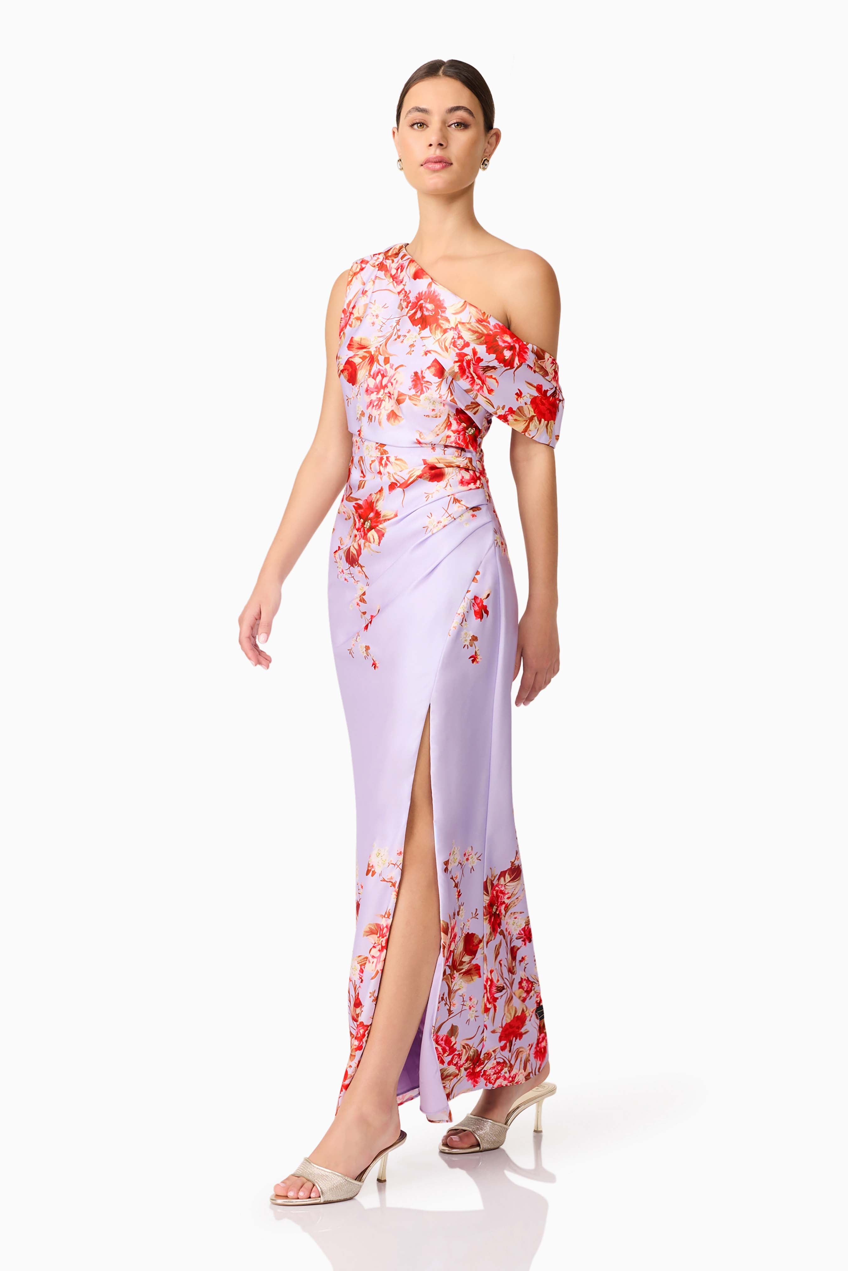 Elina Asymmetrical Gown in Purple