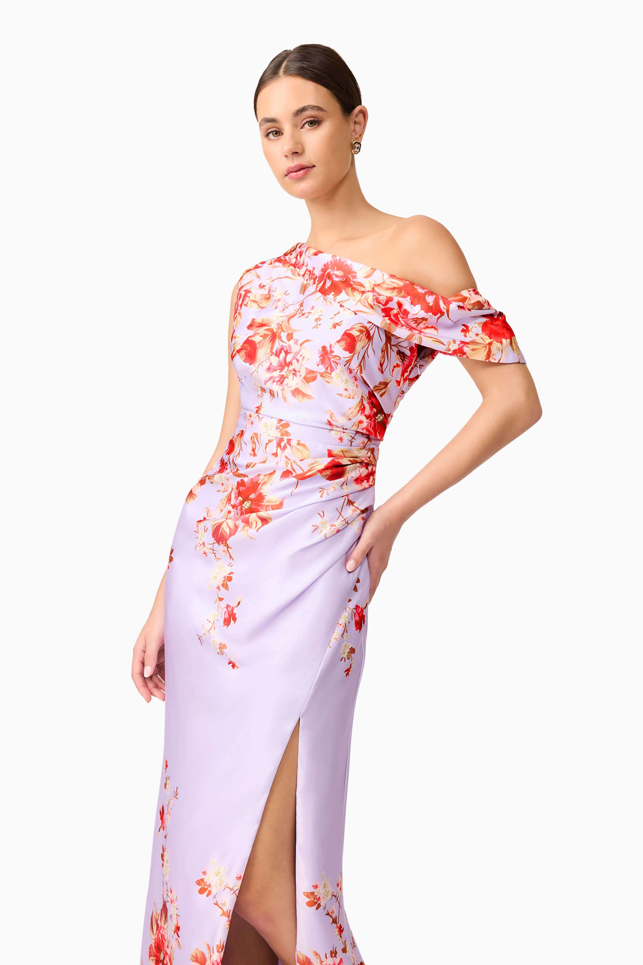 Elina Asymmetrical Gown in Purple