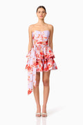 Elina Strapless Mini Dress in Purple
