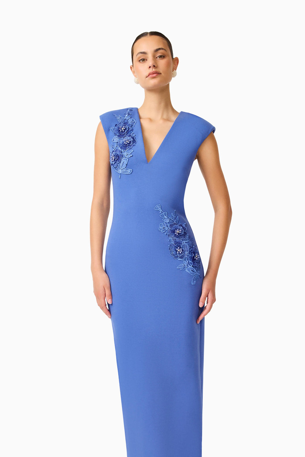 Talitha Column Maxi Dress in Cornflower Blue