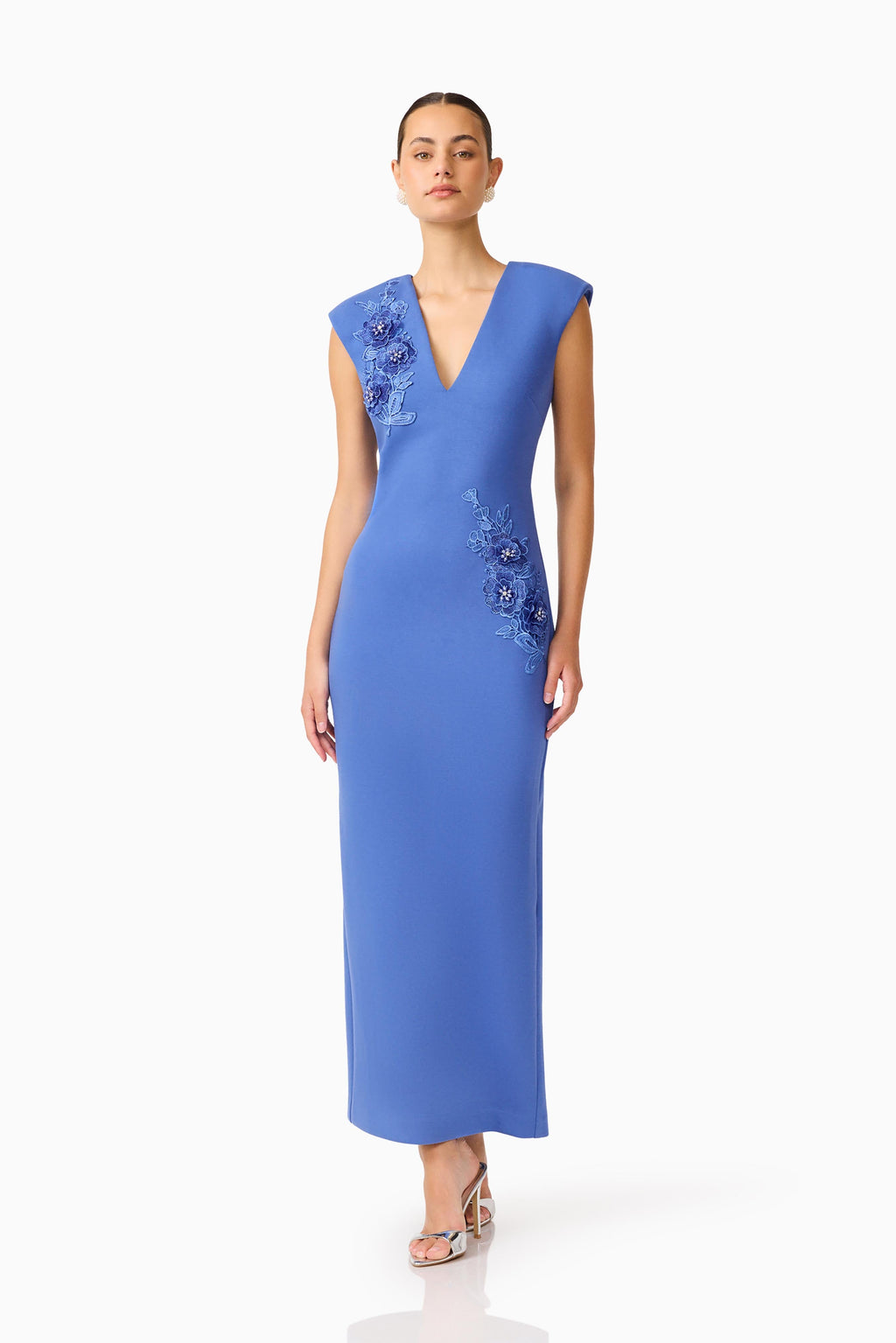 Talitha Column Maxi Dress in Cornflower Blue