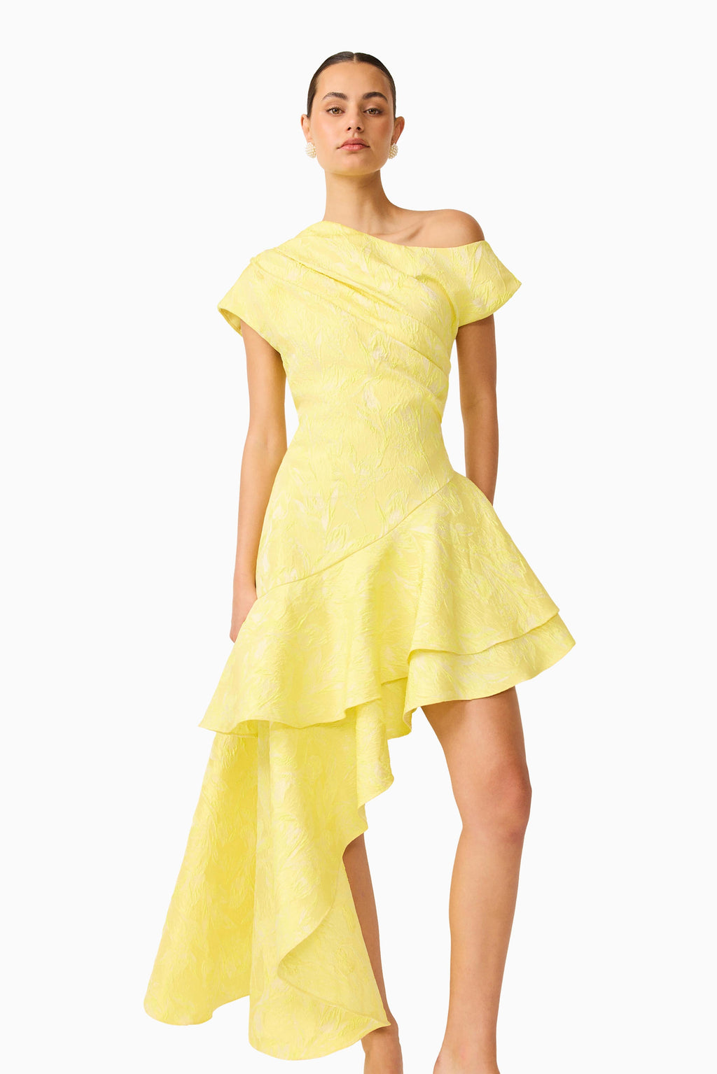 Luella Asymmetrical Gown in Yellow