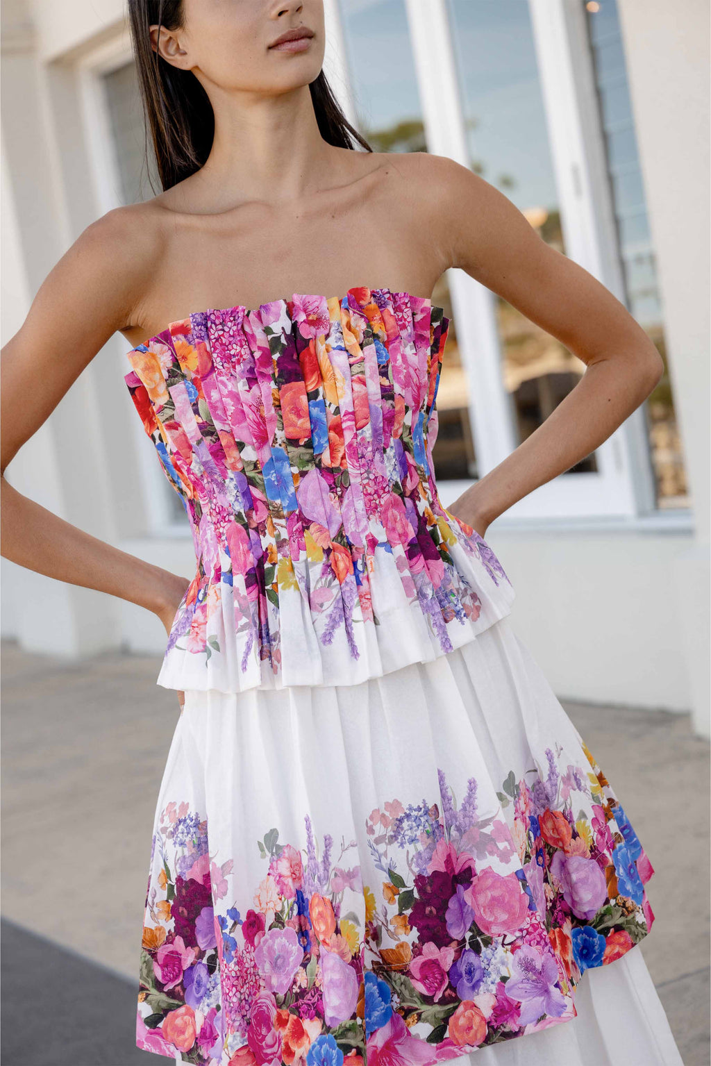 Alice Tiered Gown in Ombre Floral