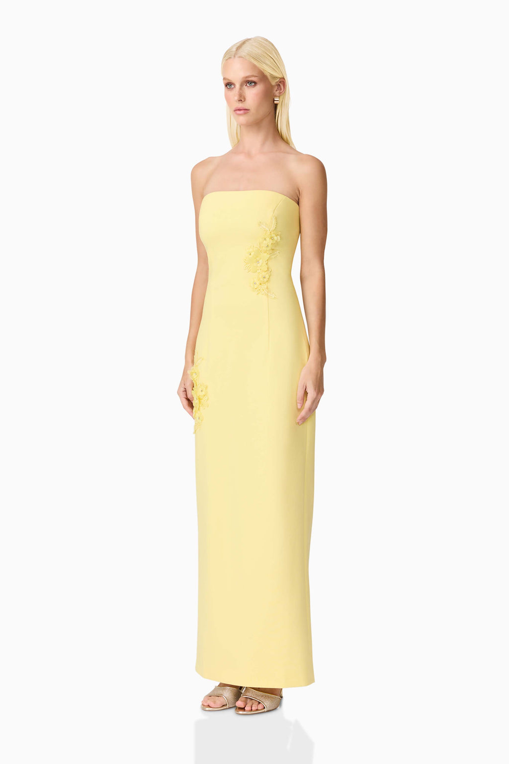 Evee Strapless Maxi Dress in Yellow