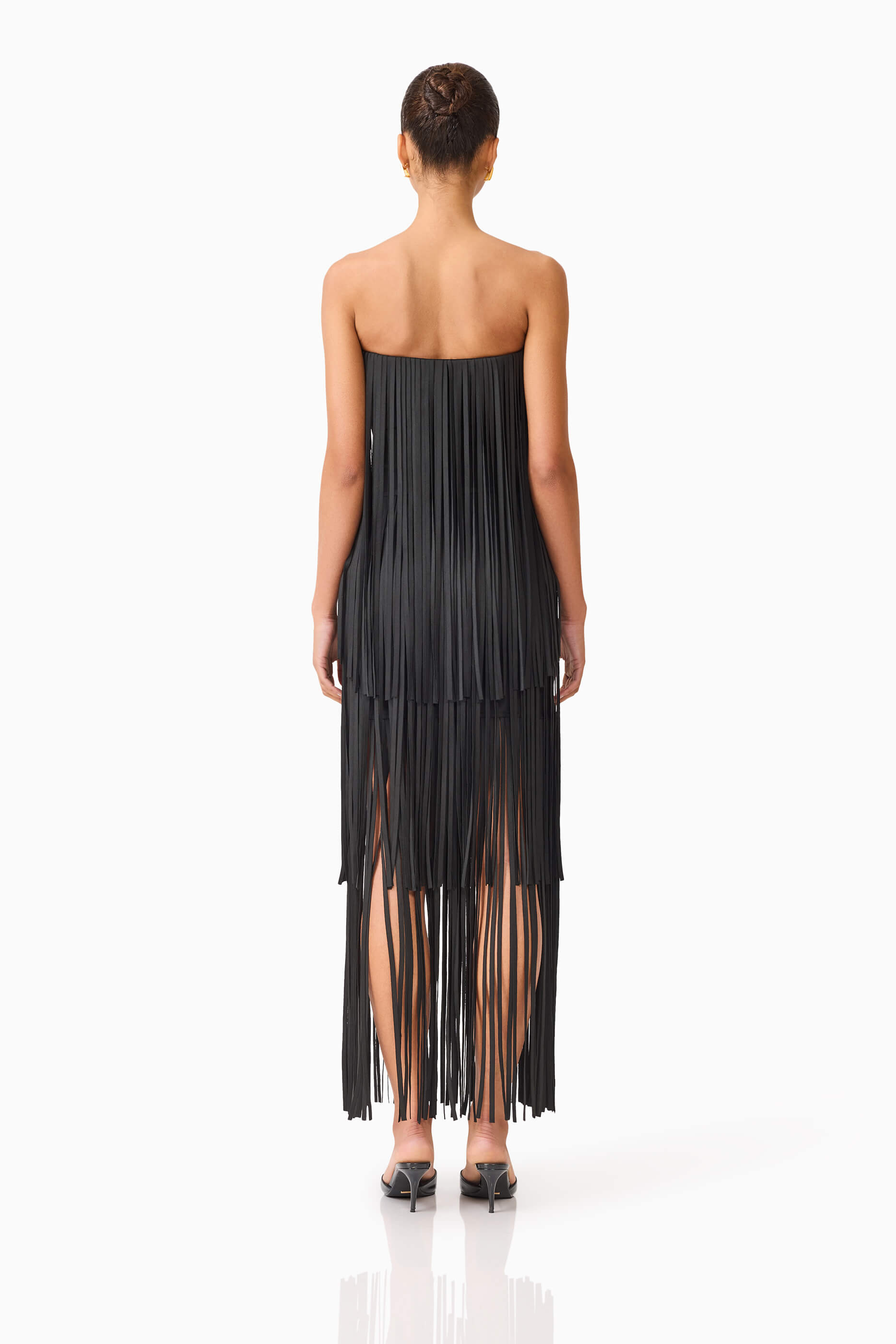 Alya Tiered Maxi Dress in Black
