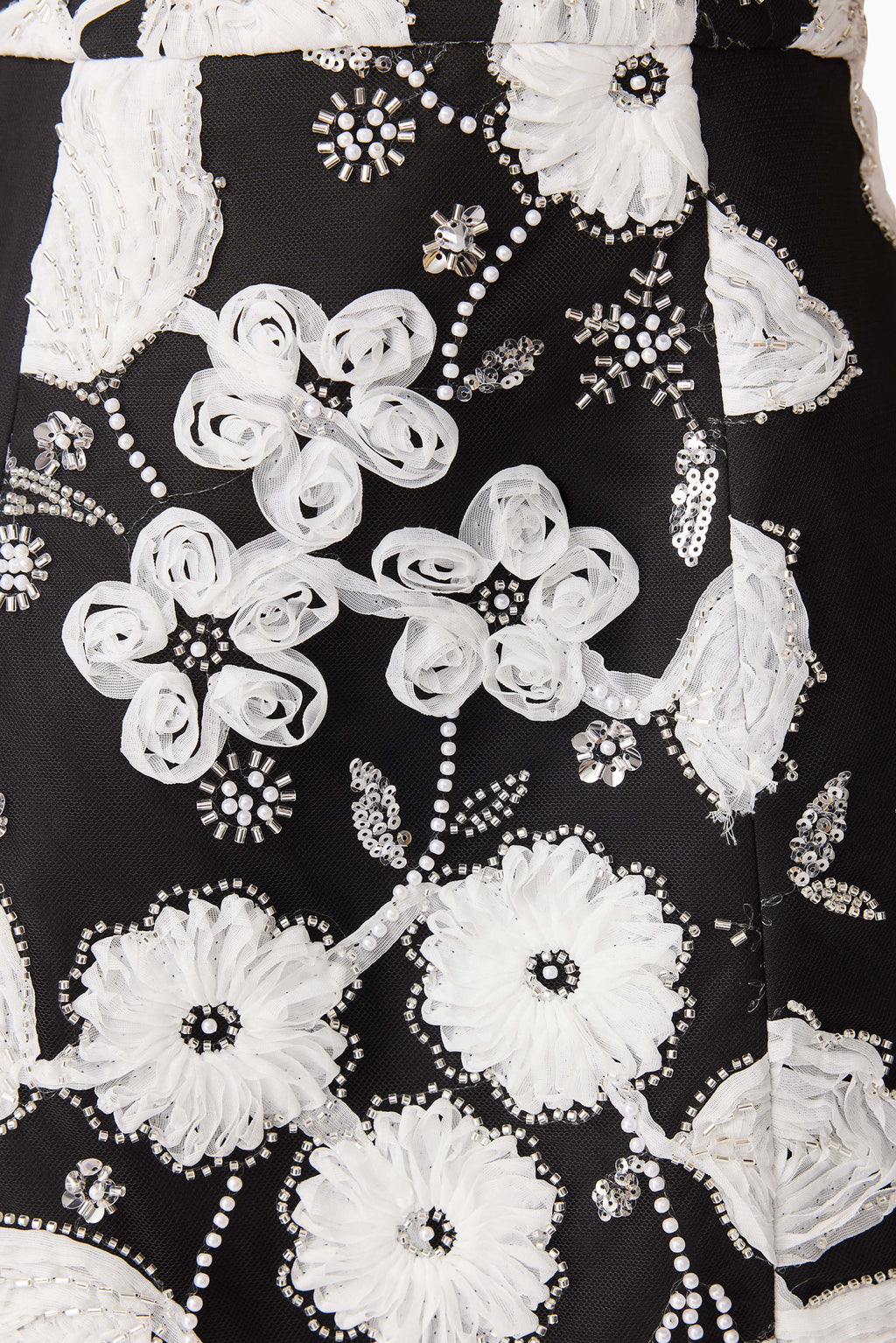 Carol Tulip Mini Dress in Black & White