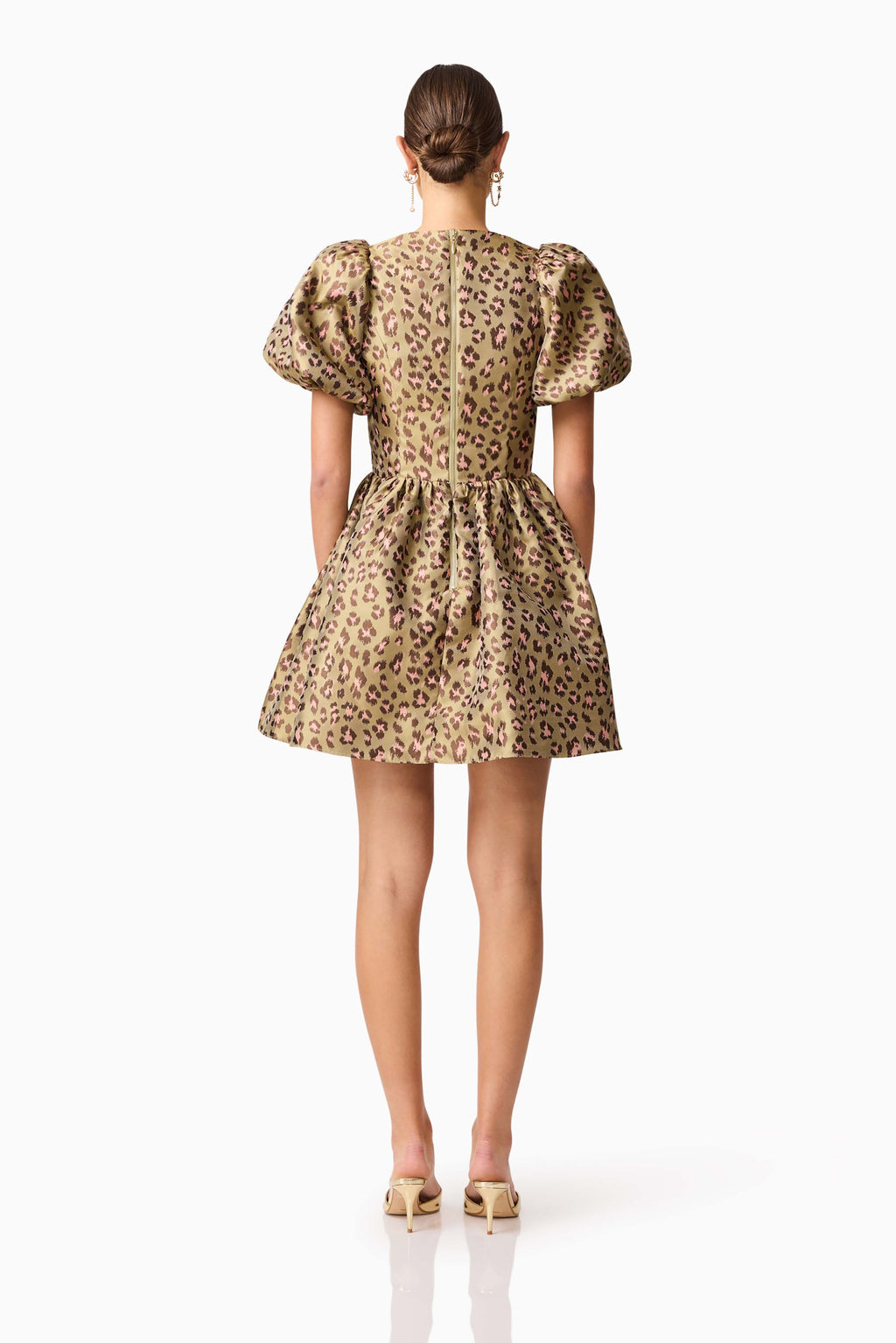 Elara Romper Mini Dress in Leopard Print