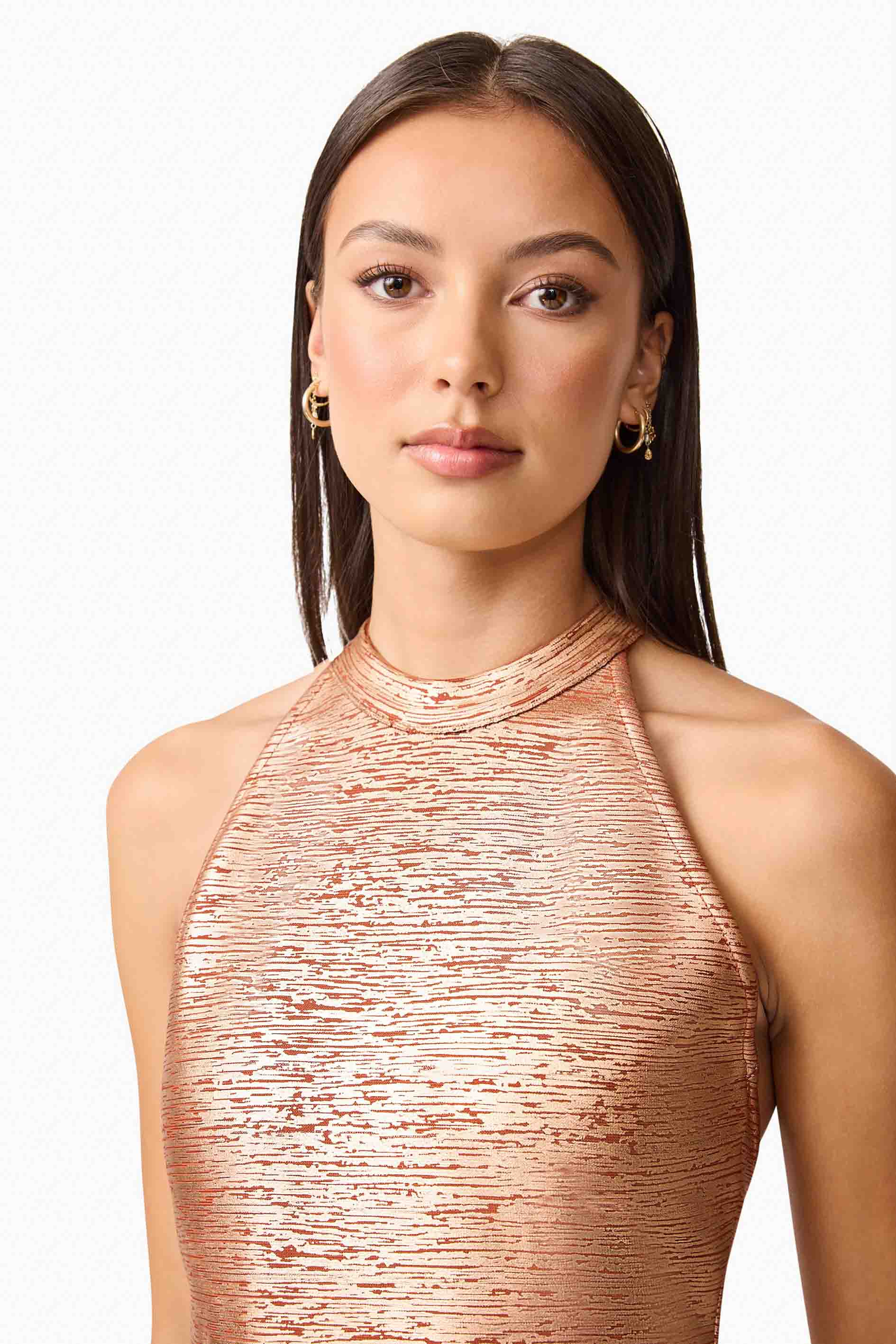 Rhian Halter Gown in Orange