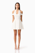Ruby Halter Mini Dress in White