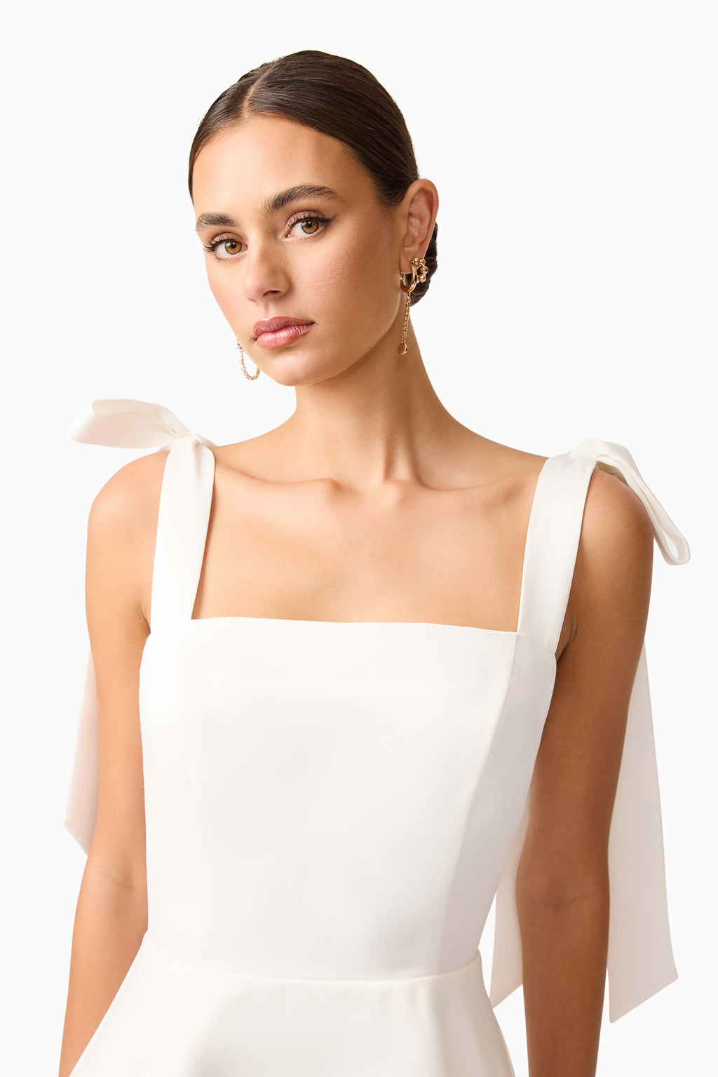 Livia Tiered Mini Dress in White