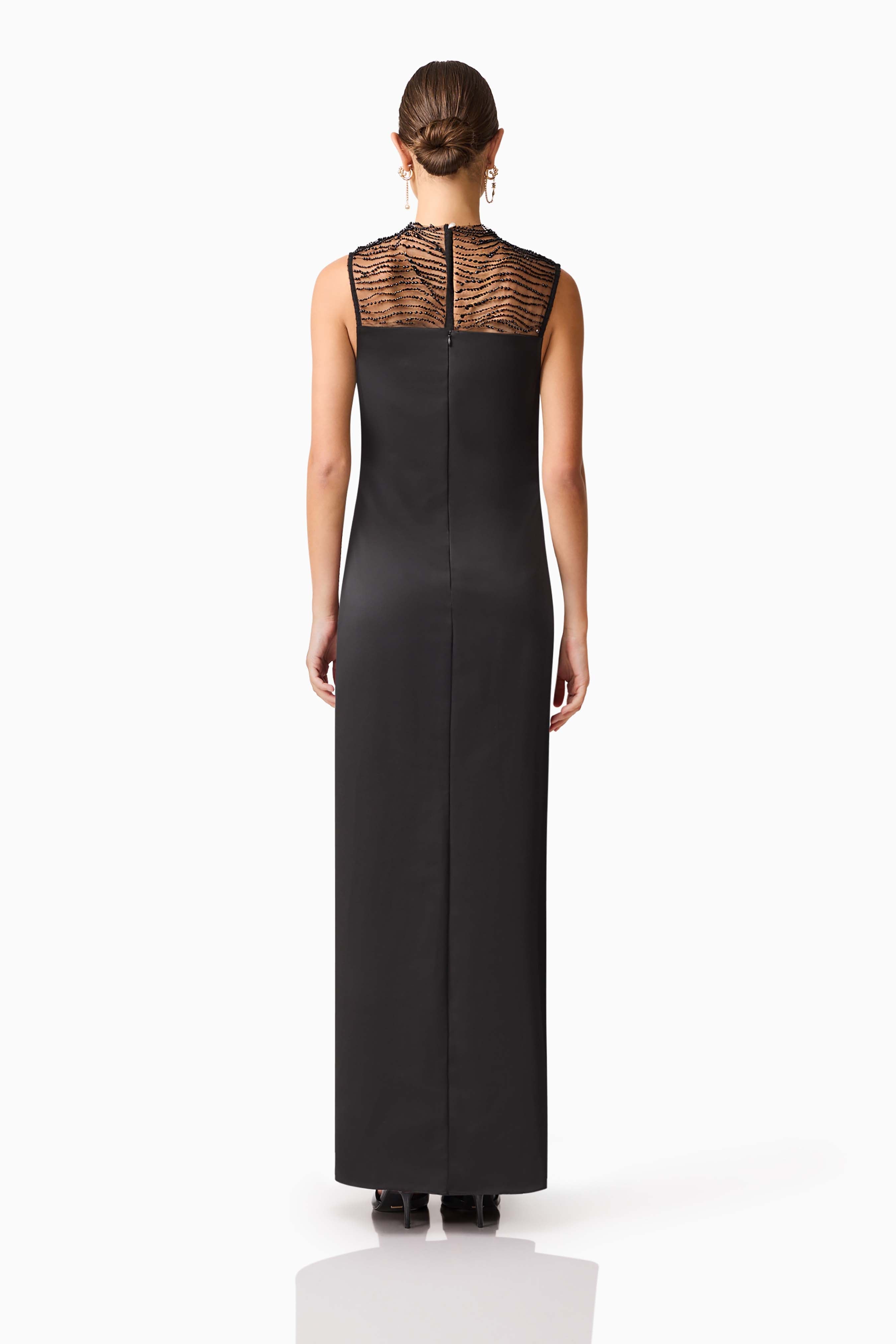 Margot Satin Gown in black