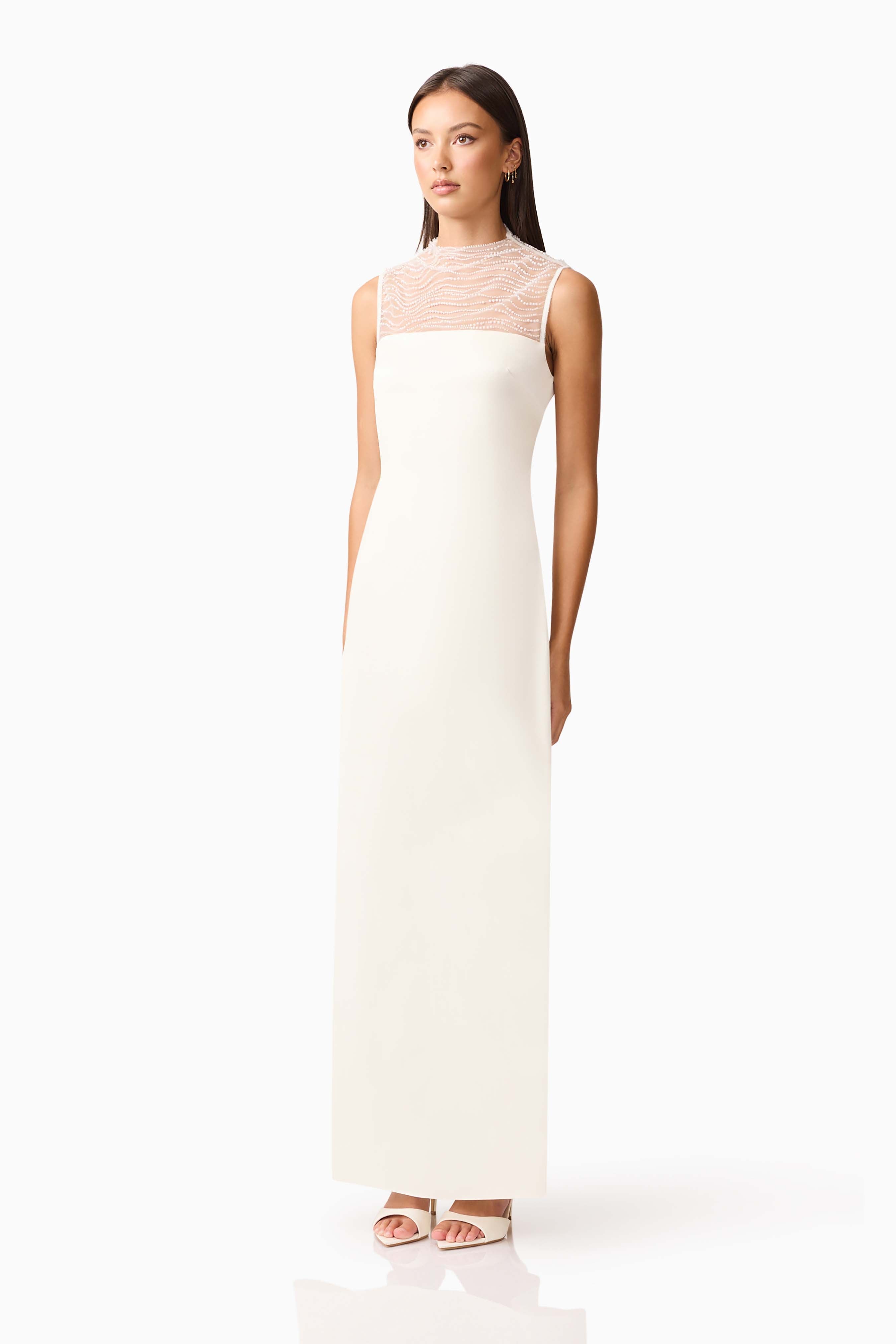 Margot Satin Gown in White