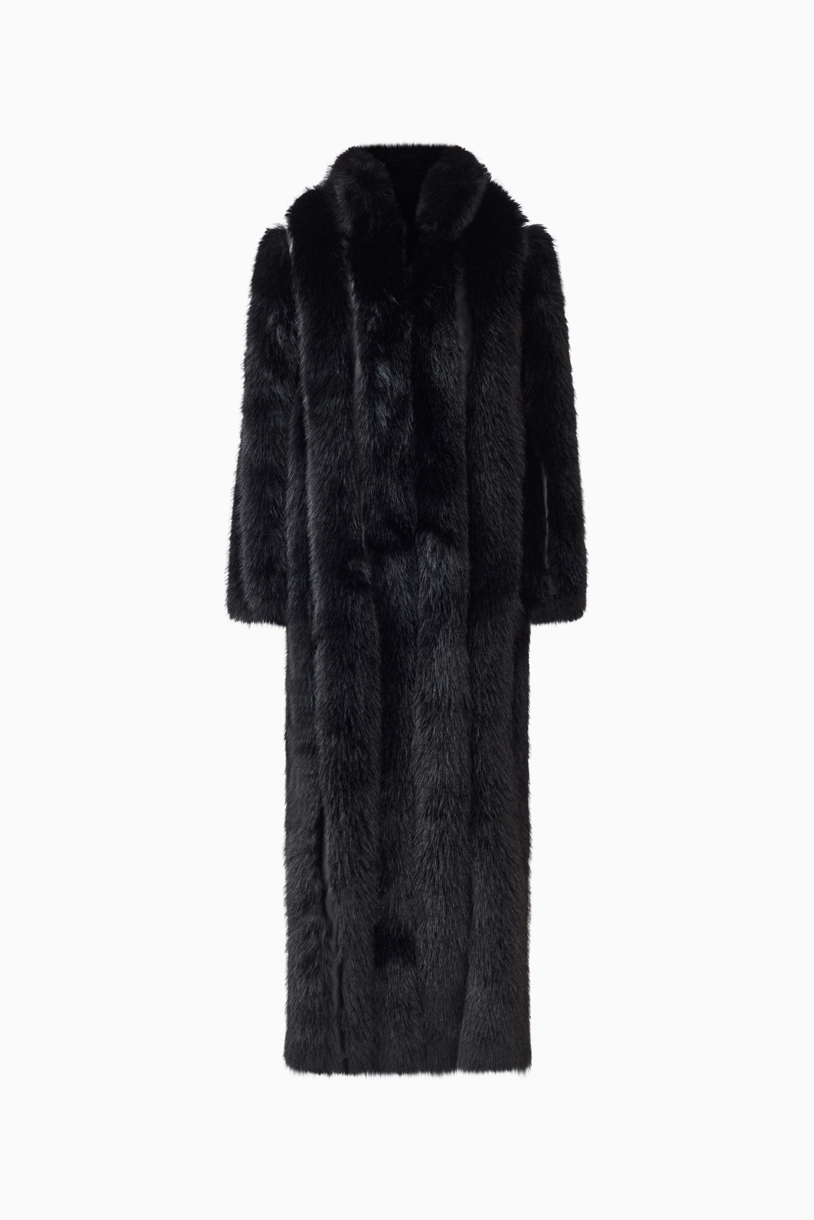 Lux Faux Fur Coat in Black